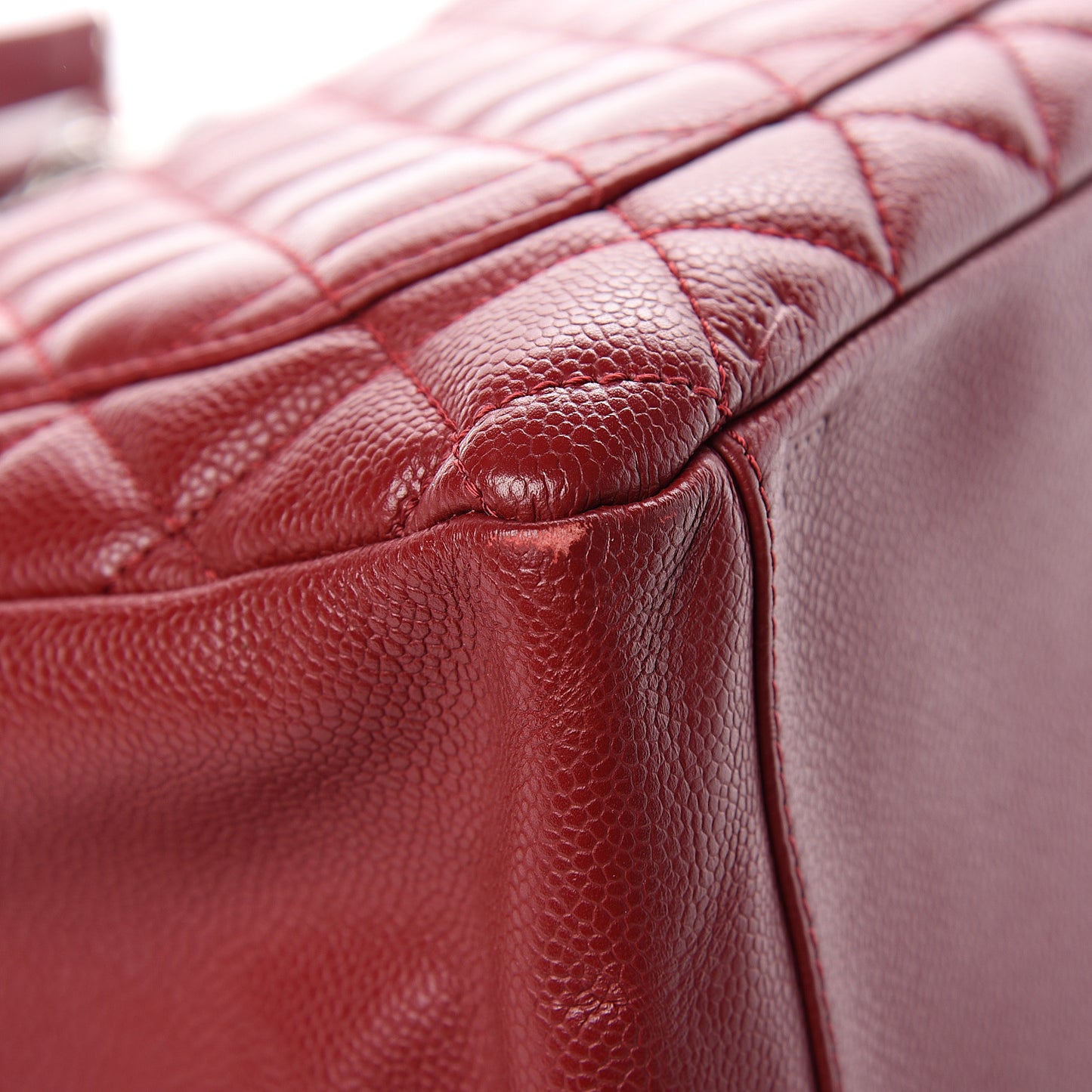 Caviar Quilted Grand Shopping Tote GST Red