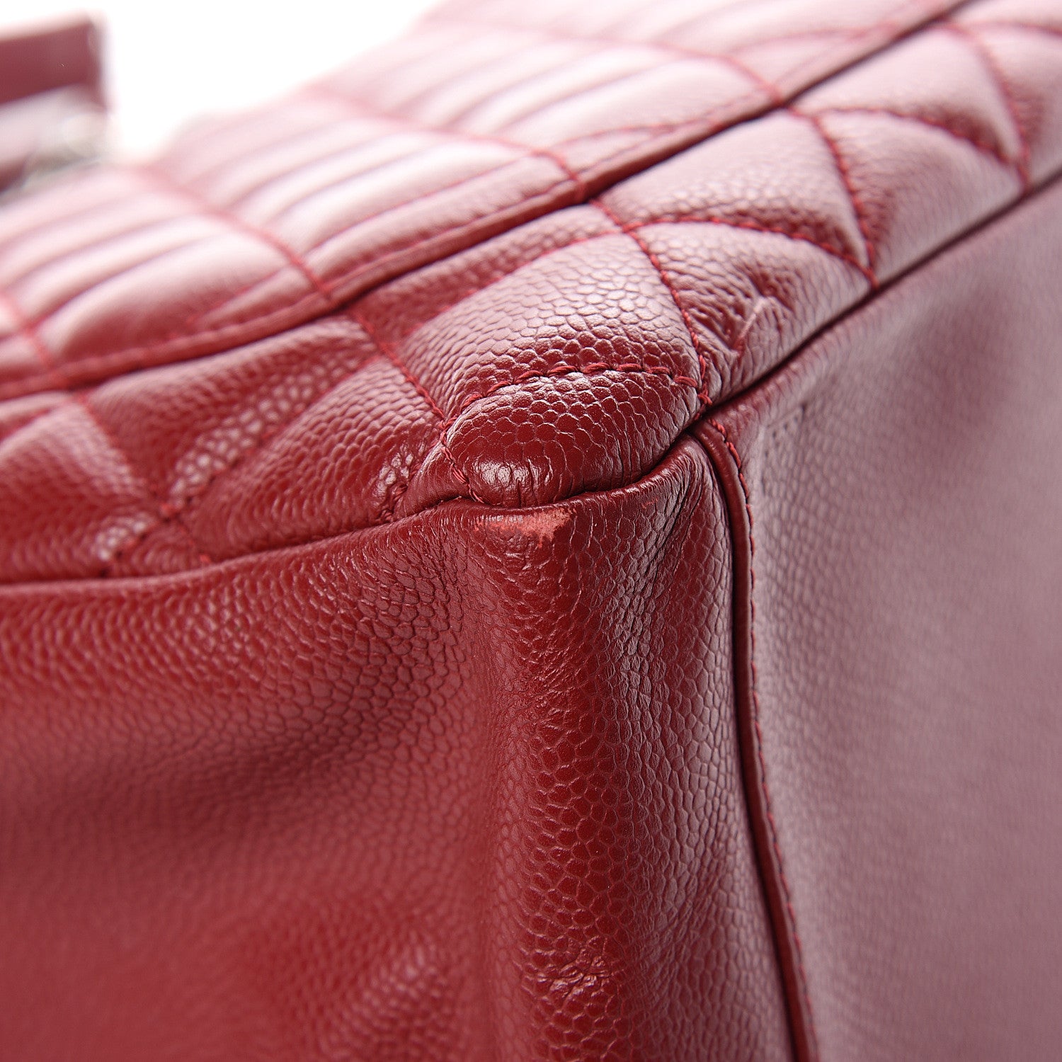 Chanel Caviar Quilted Grand Shopping Tote GST Red 12 of 14