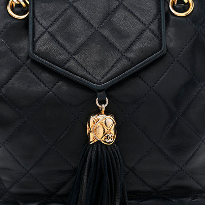 Chanel Lambskin CC Tassel Shoulder Bag Navy 15 of 20