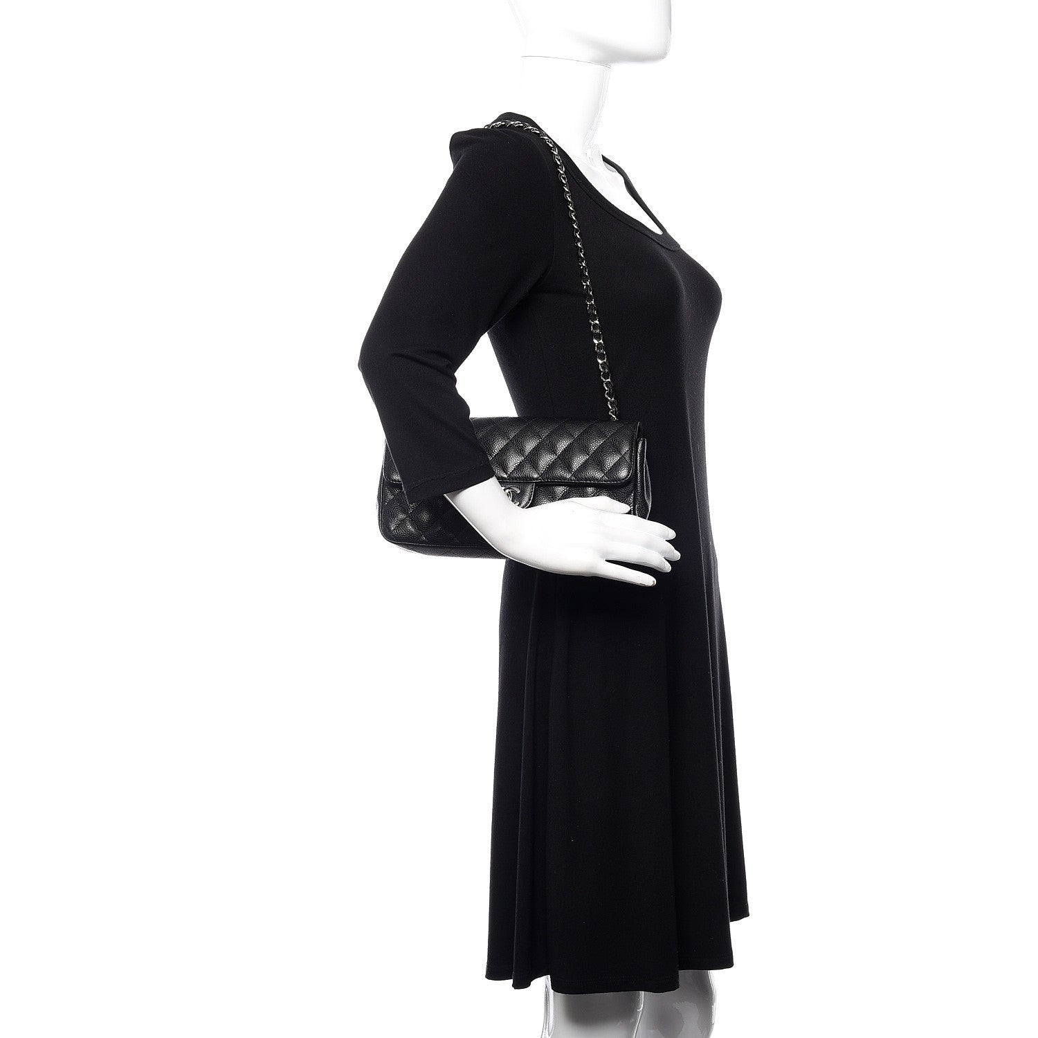Chanel Caviar Quilted East West Flap Black 2 of 11