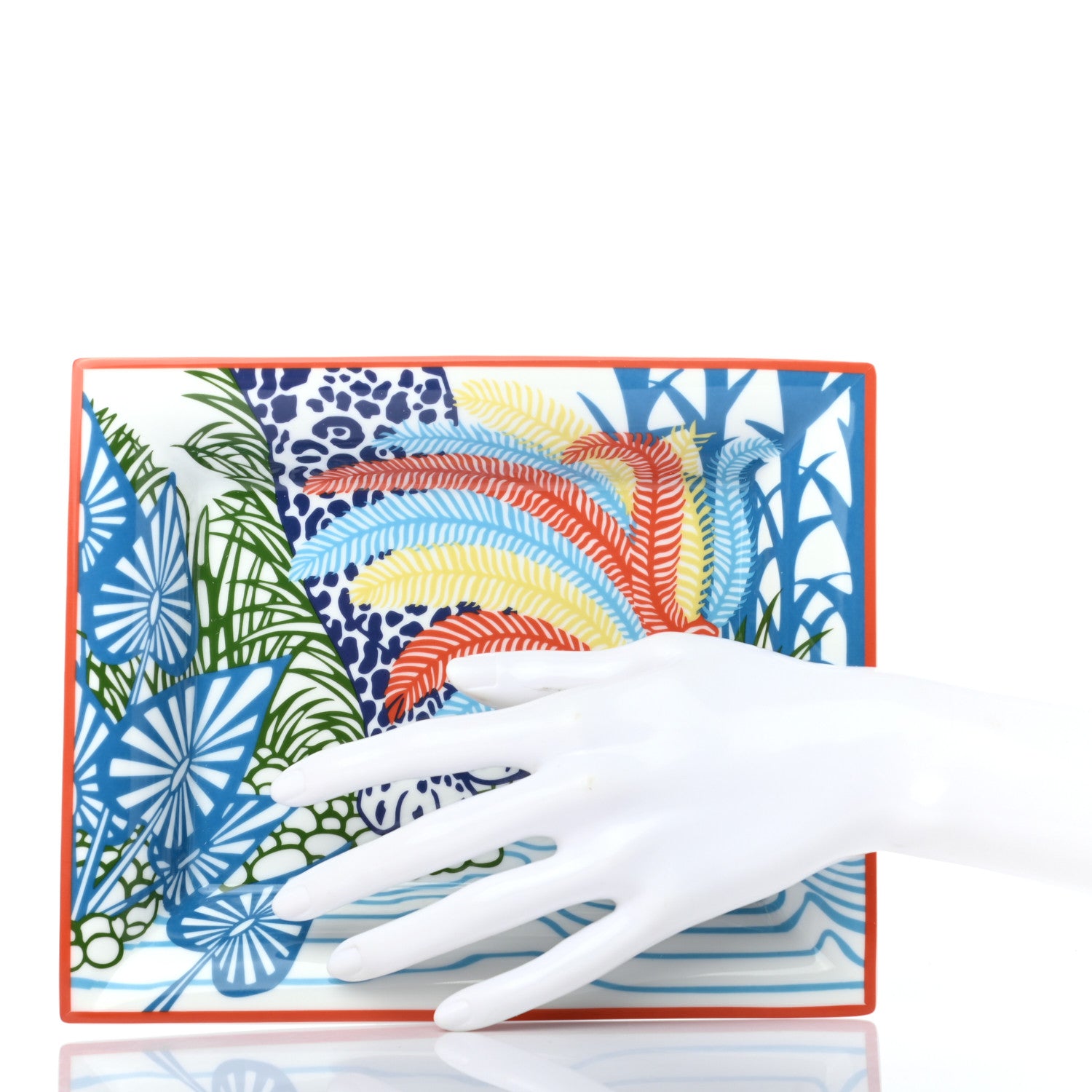 Hermes Porcelain Jaguar Quetzal II Change Tray 2 of 5