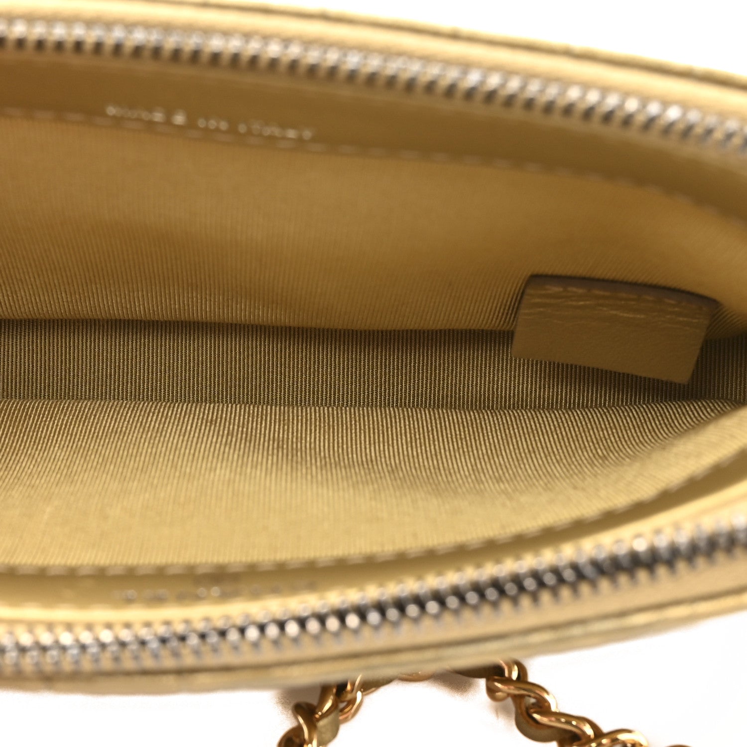 Chanel Metallic Calfskin Crocodile Embossed Small Gabrielle Clutch