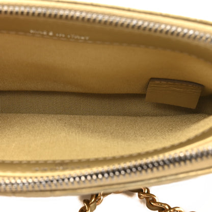 Chanel Metallic Calfskin Crocodile Embossed Small Gabrielle Clutch With Chain Gold 5 of 13