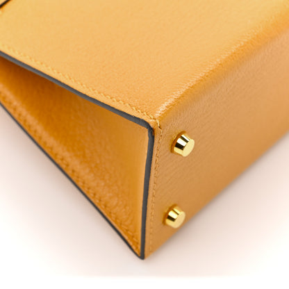 Hermes Chevre Mysore Mini Kelly Sellier 20 Jaune D'or 12 of 14