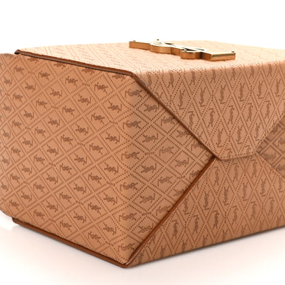 Saint Laurent Calfskin Monogram Take Away Box Dusty Vintage Brown Gold 8 of 9