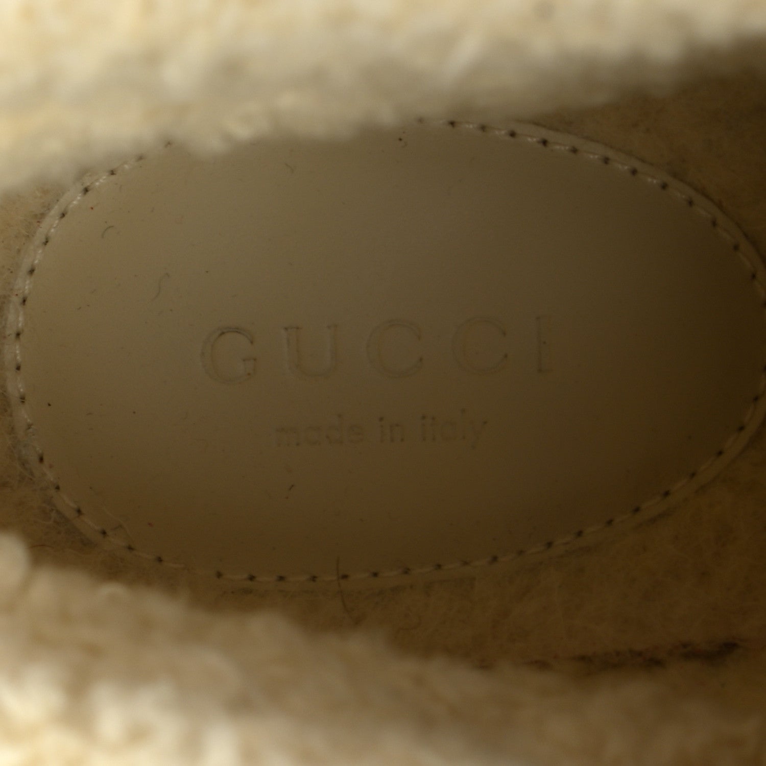 Gucci Wool Faux Shearling G Rhombus Womens Victor Ankle Boots 39.5 Beige Cocoa 5 of 5