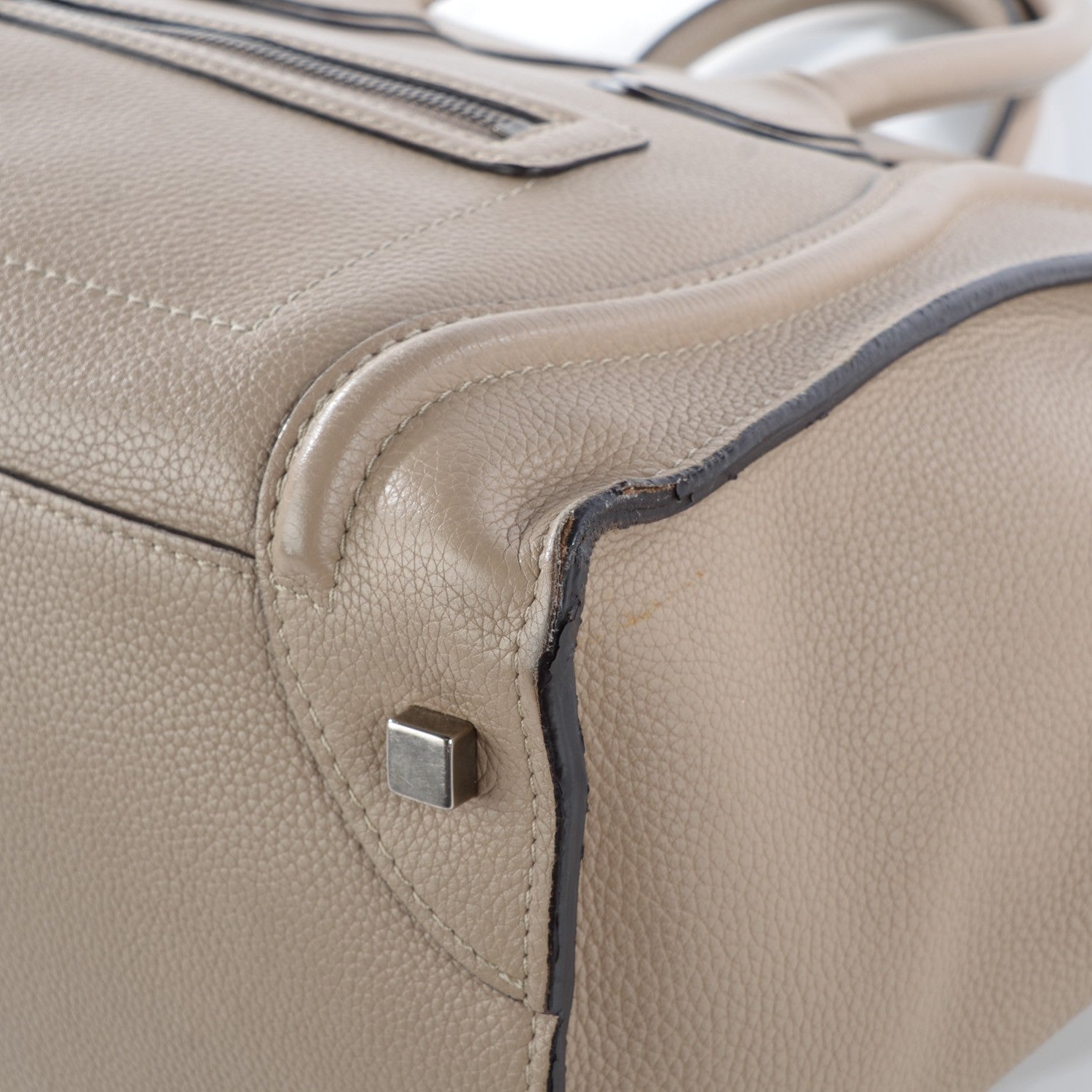 Celine Drummed Calfskin Mini Luggage Dune 12 of 12