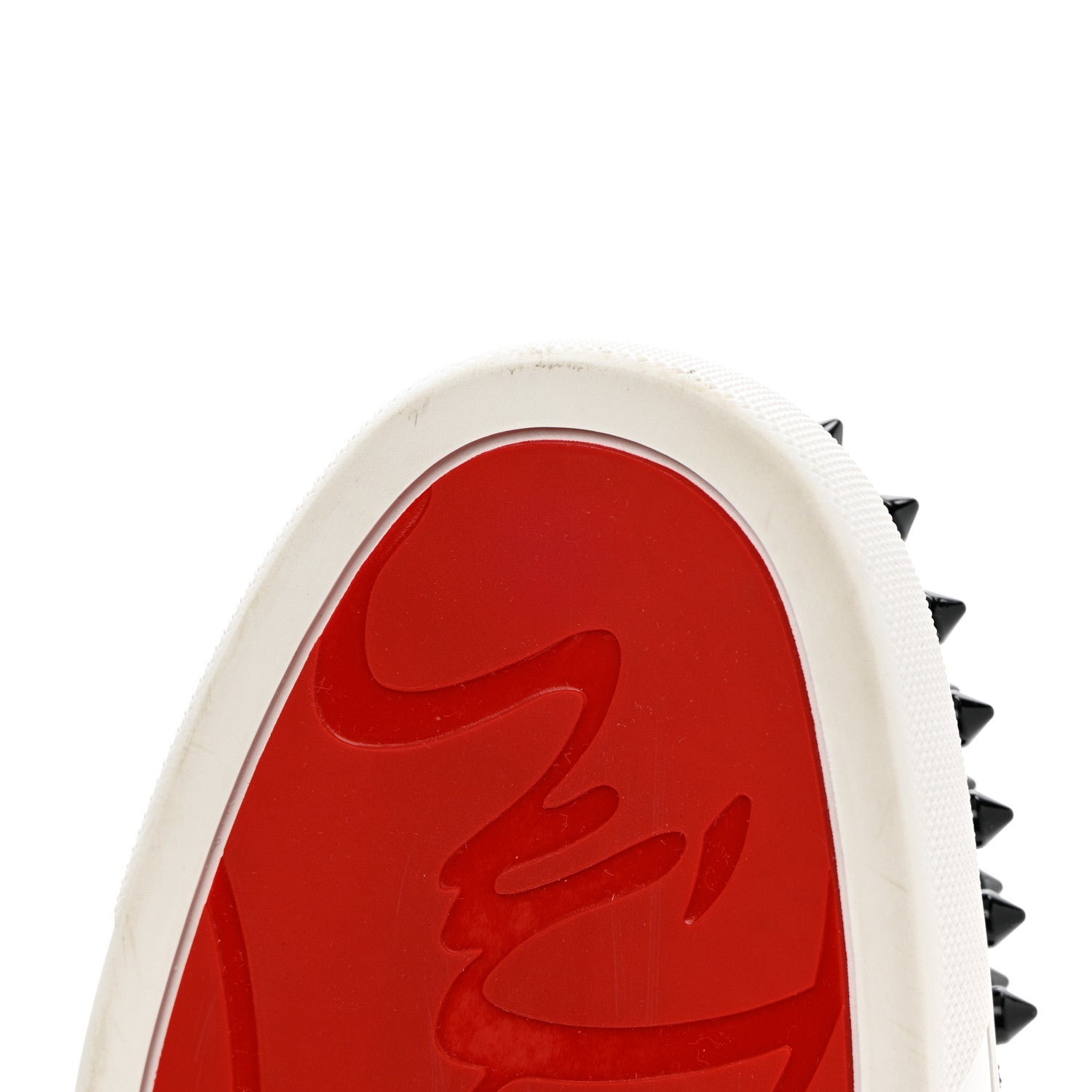 Christian Louboutin Calfskin Lizard Embossed Womens Lou Spikes Flat Sneakers 40.5 Black 9 of 13