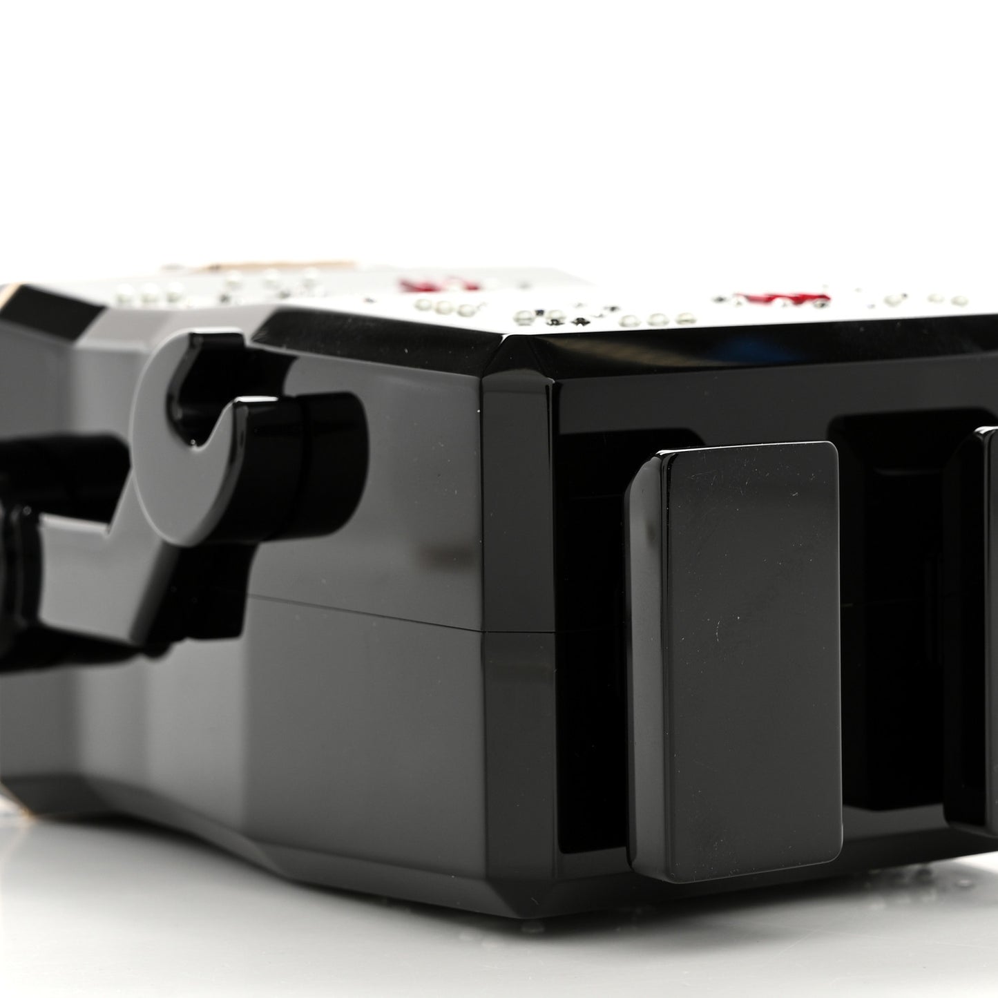 Plexiglass Crystal Robot Minaudiere Clutch  Black
