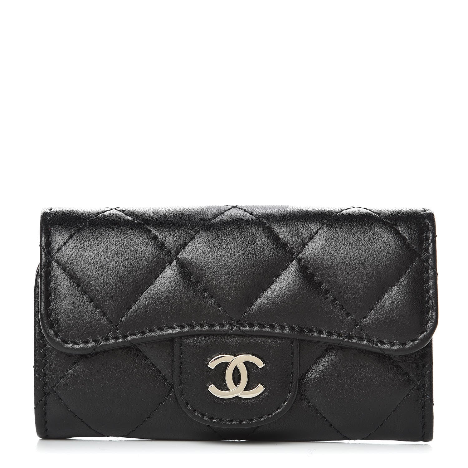 Chanel Lambskin Quilted 6 Key Holder Black 1 of 9