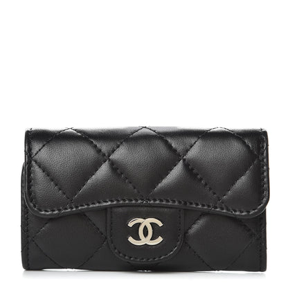 Chanel Lambskin Quilted 6 Key Holder Black 1 of 9