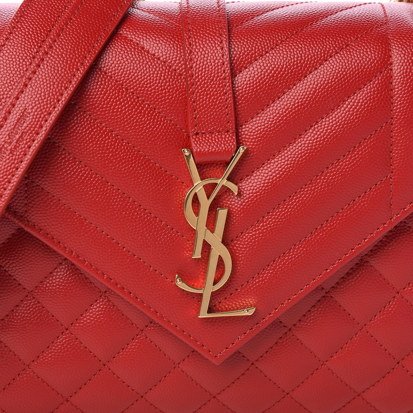 Grain De Poudre Textured Mixed Matelasse Triquilt Medium Monogram Satchel New Red