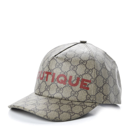 Gucci GG Supreme Monogram Boutique Print Baseball Hat M Beige 1 of 9