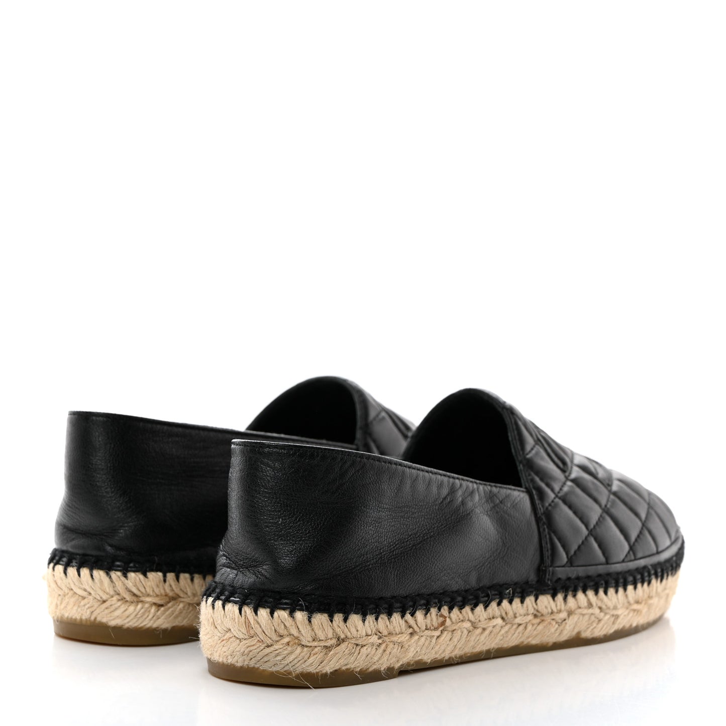 Lambskin Quilted CC Espadrilles 38 Black
