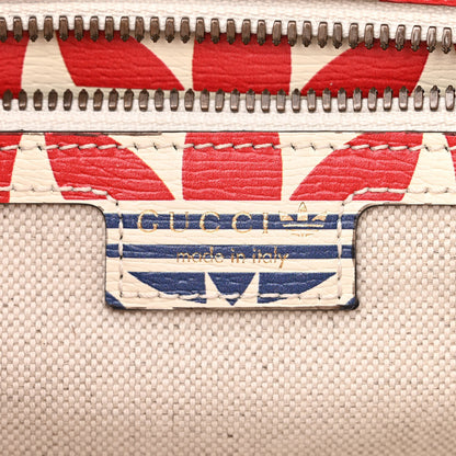 Gucci X ADIDAS Shangai Calfskin Web Trefoil Interlocking G Mini Duffle Bag Red White Blue 6 of 13