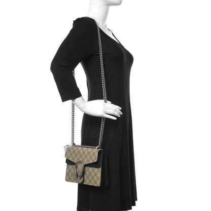 Gucci GG Supreme Monogram Mini Dionysus Shoulder Bag Black 2 of 14
