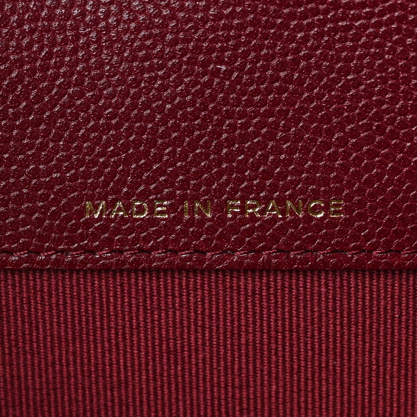 Caviar Quilted Flap Card Holder Wallet Burgundy