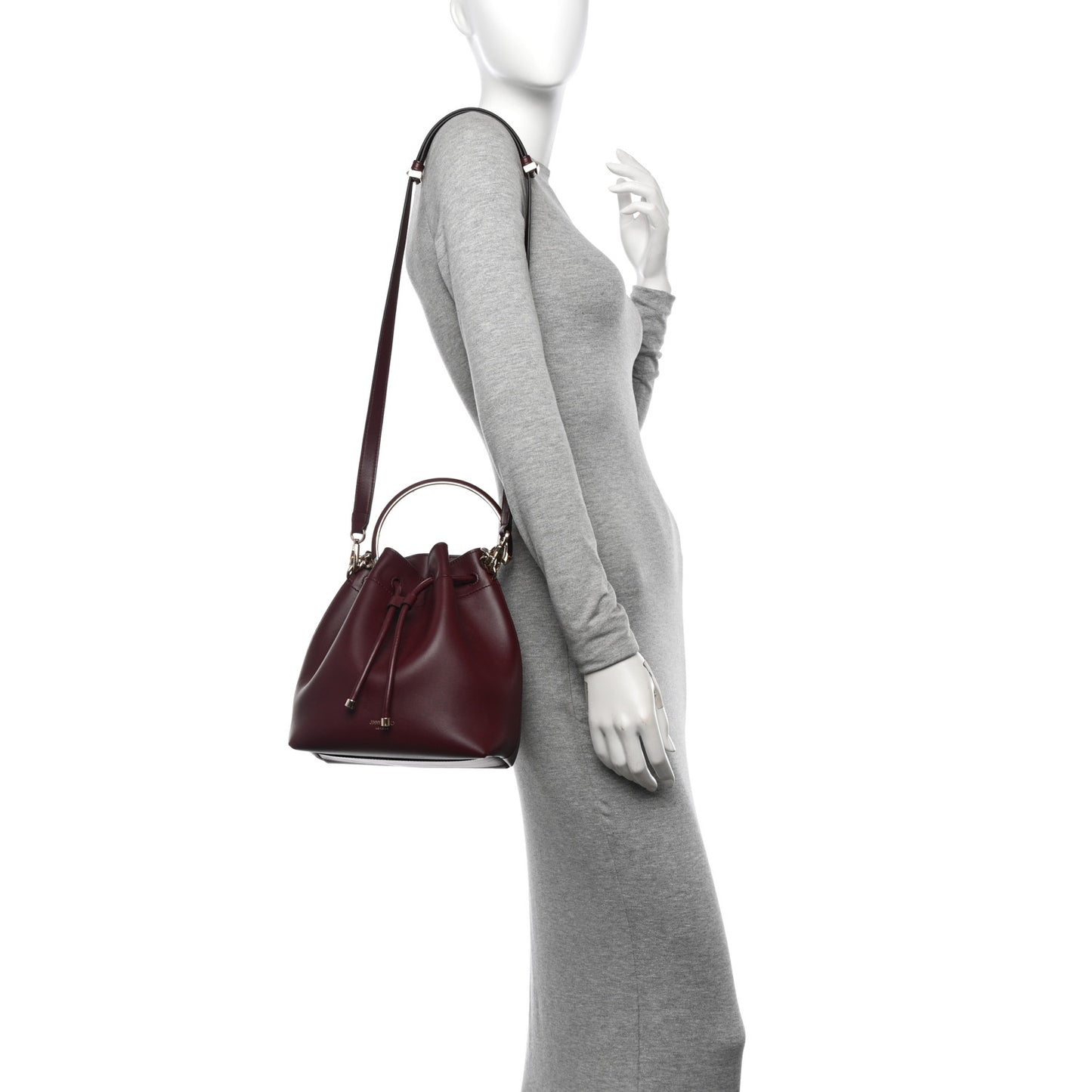 Calfskin Bon Bon Bucket Bag Burgundy