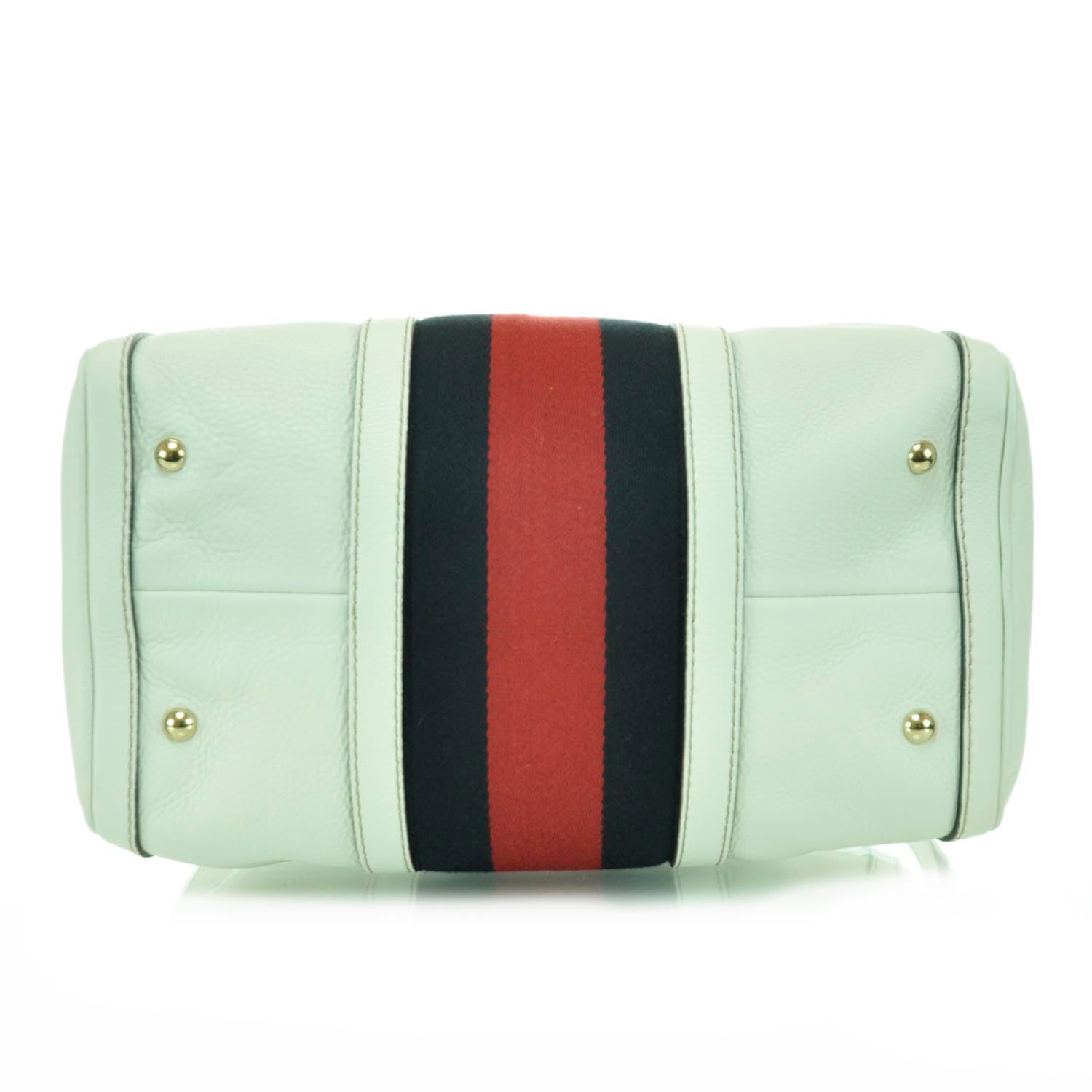 Gucci Leather Vintage Web Boston White 7 of 12