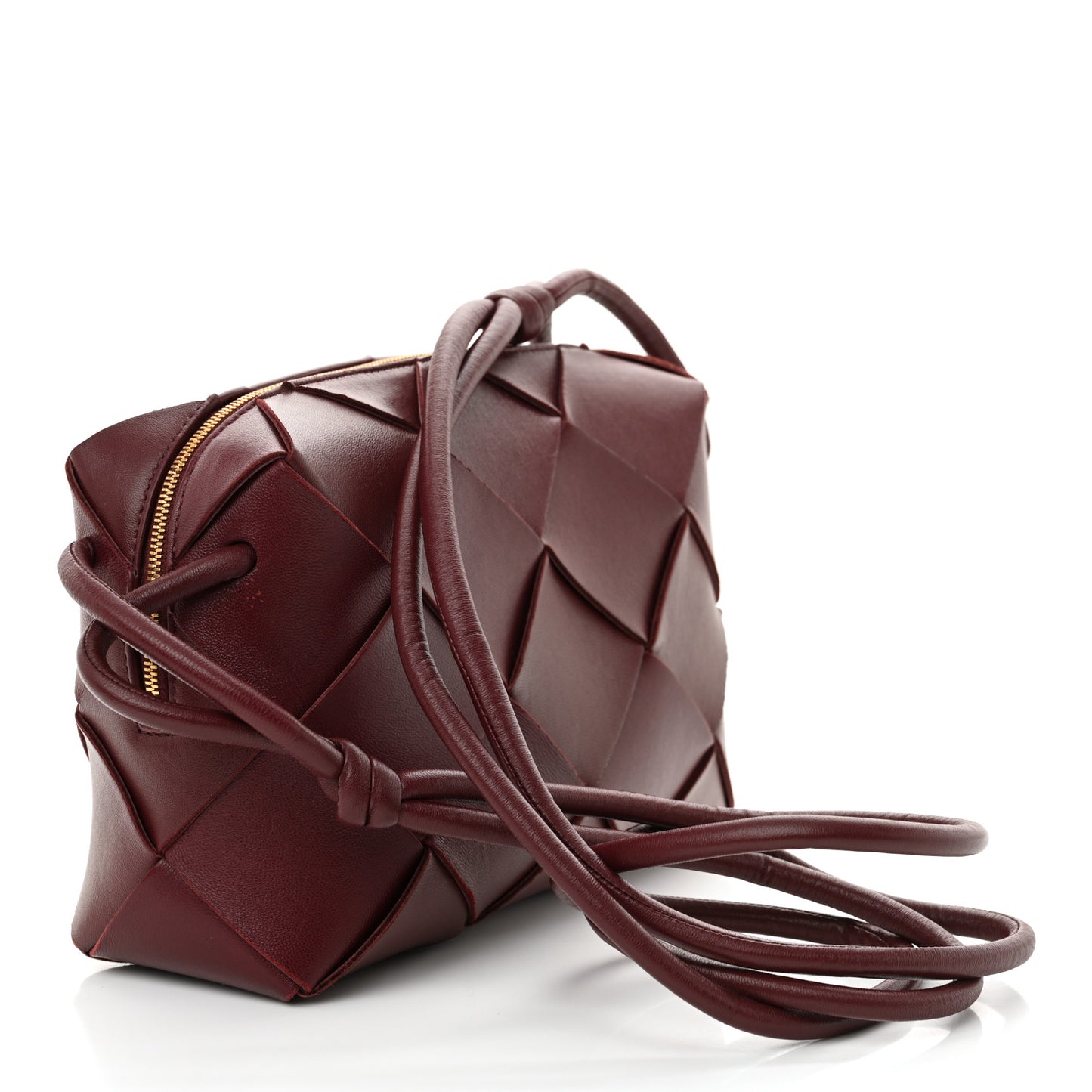 Lambskin Maxi Intrecciato Small Cassette Camera Bag Barolo