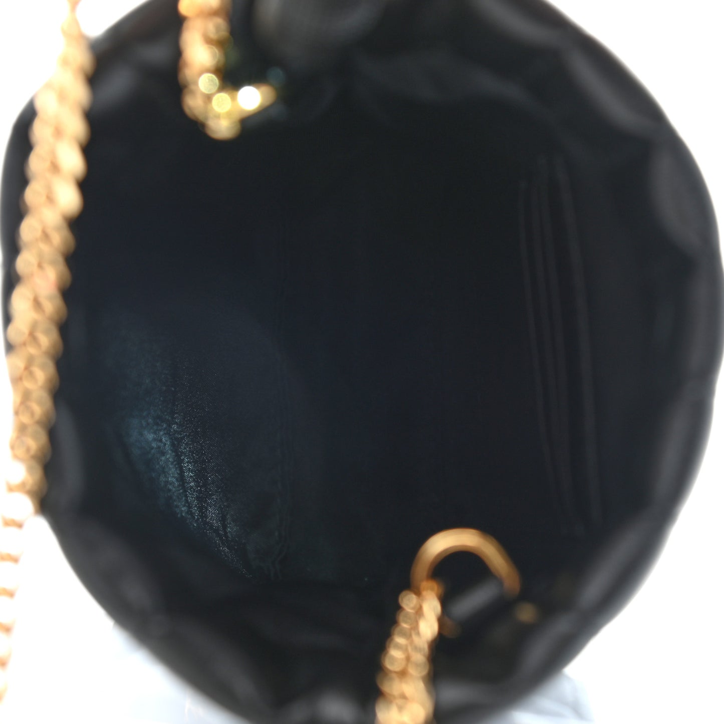 Lambskin Quilted Micro Lola Bucket Bag Black