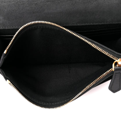 Fendi Vitello Century Eyebrow Monster Eyes Embossed Tube Wallet On Chain Black 6 of 15