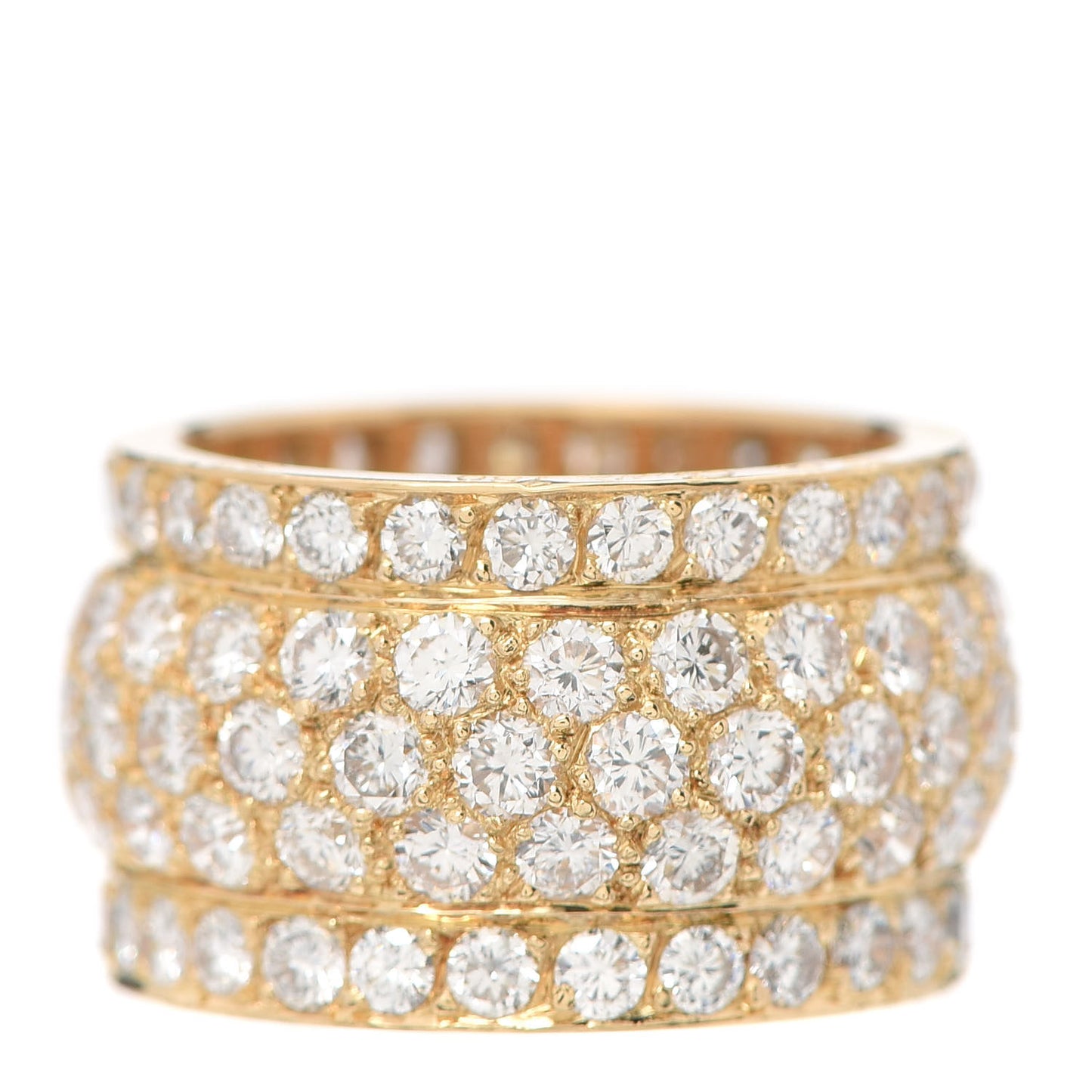 18K Yellow Gold Diamond Nigeria Band Ring 52 6