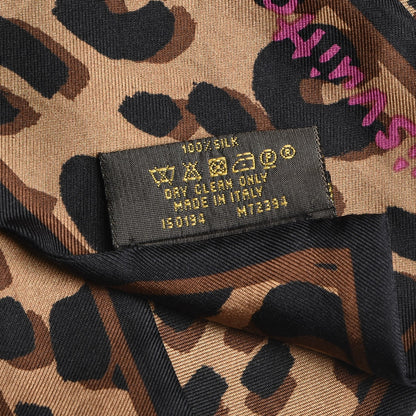 Louis Vuitton Silk Leopard Bandeau Scarf Marron 5 of 5