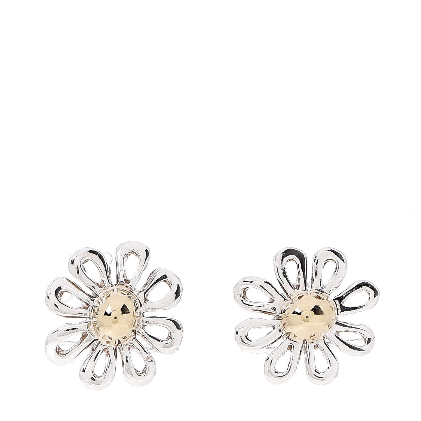 Sterling Silver 18K Yellow Gold Paloma Picasso Daisy Stud Earrings