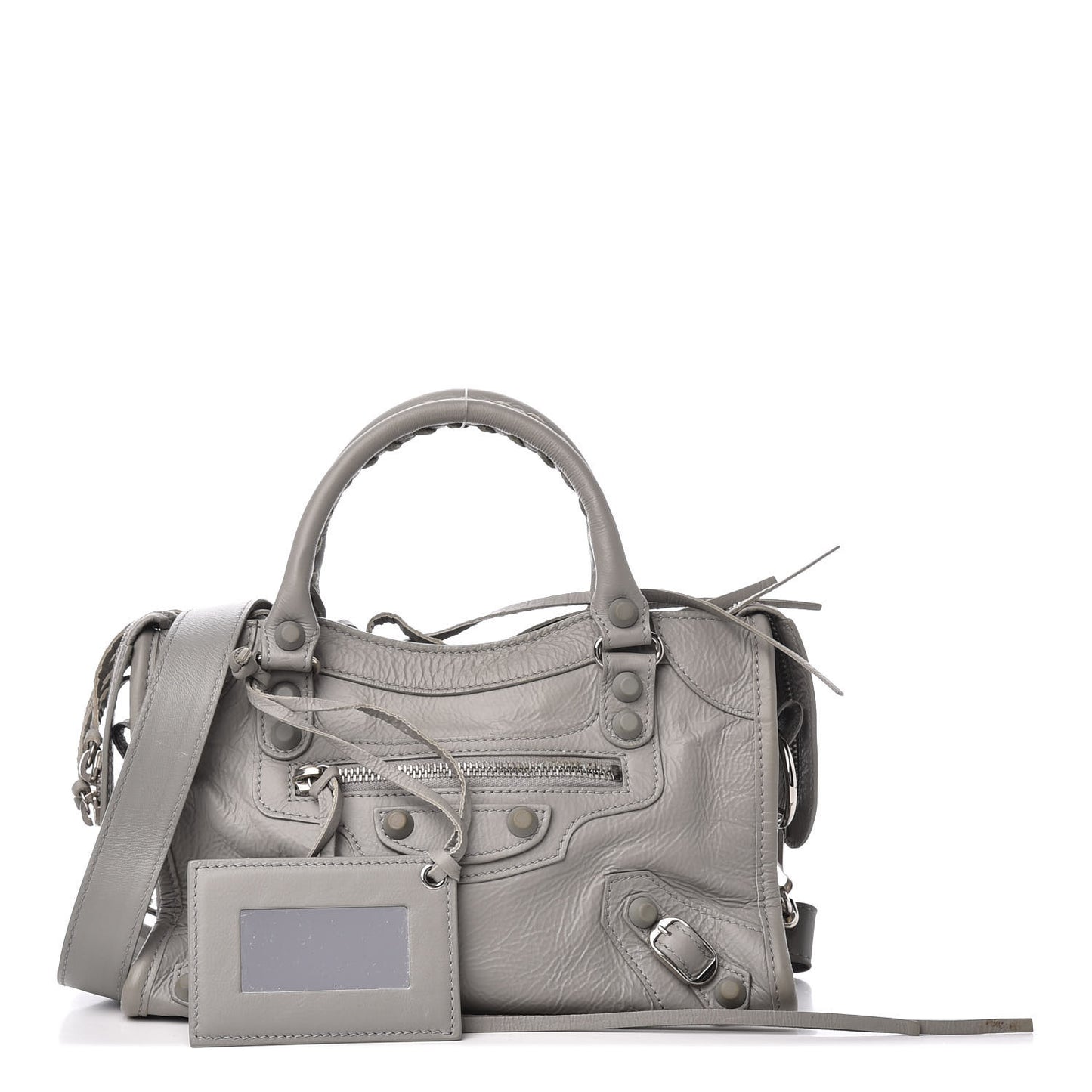 Matte Goatskin Rubber Covered Classic Hardware Mini City Gris Glace