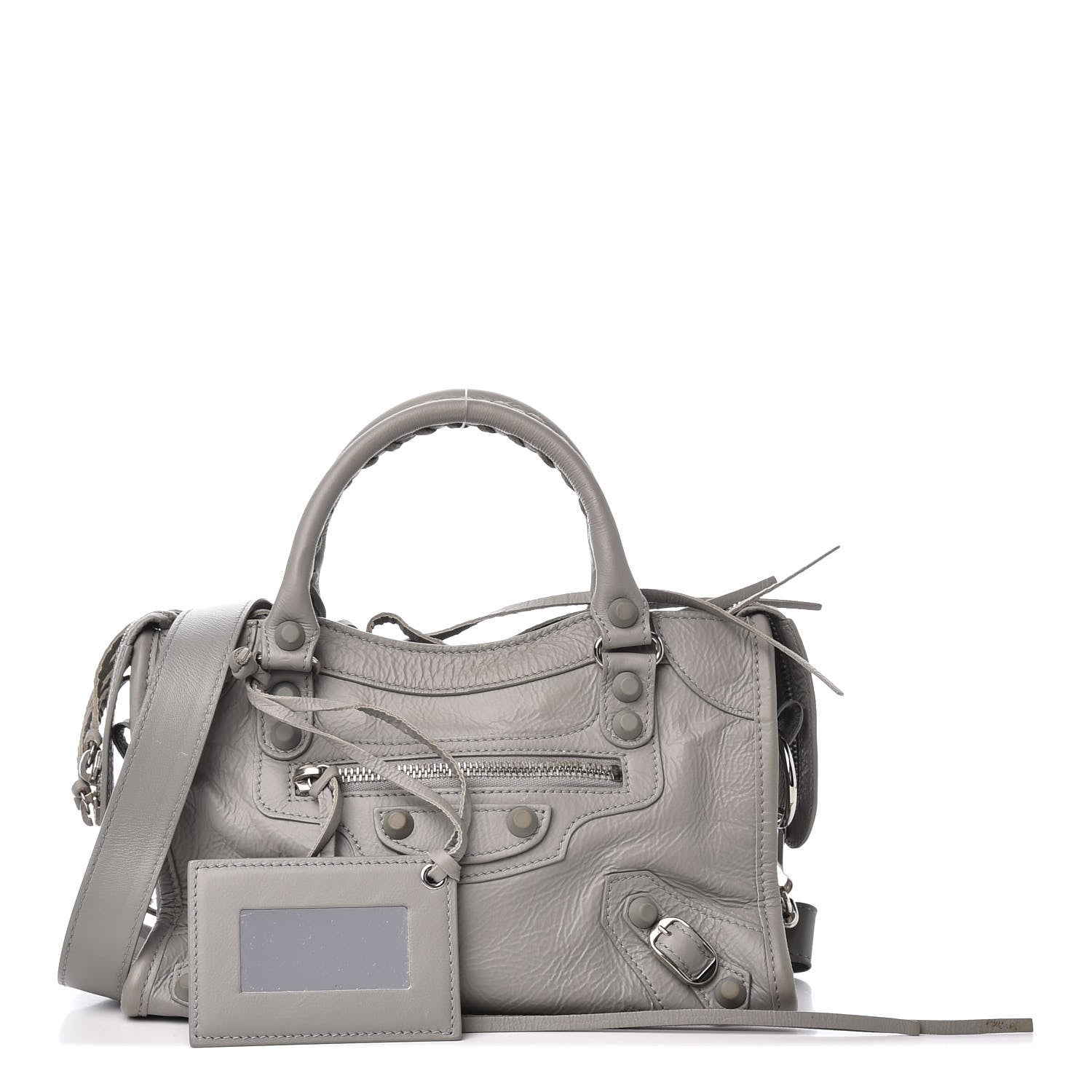 Balenciaga Matte Goatskin Rubber Covered Classic Hardware Mini City Gris Glace 1 of 14