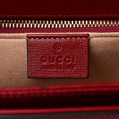 Gucci GG Supreme Monogram Azalea Calfskin Horsebit 1955 Shoulder Bag Beige Ebony New Cherry Red 7 of 11