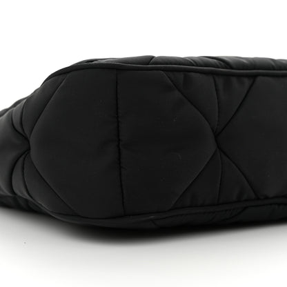 Prada Re-Nylon Triangle Padded Patchwork Shoulder Bag Black 8 of 11