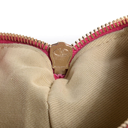 Valentino Garavani Vitello Monochrome Large Rockstud Zip Wristlet Pouch Pop Fuxia 7 of 9