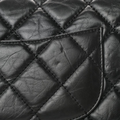 Chanel Aged Calfskin Tweed Jumbo New Portobello Flap Black 11 of 14