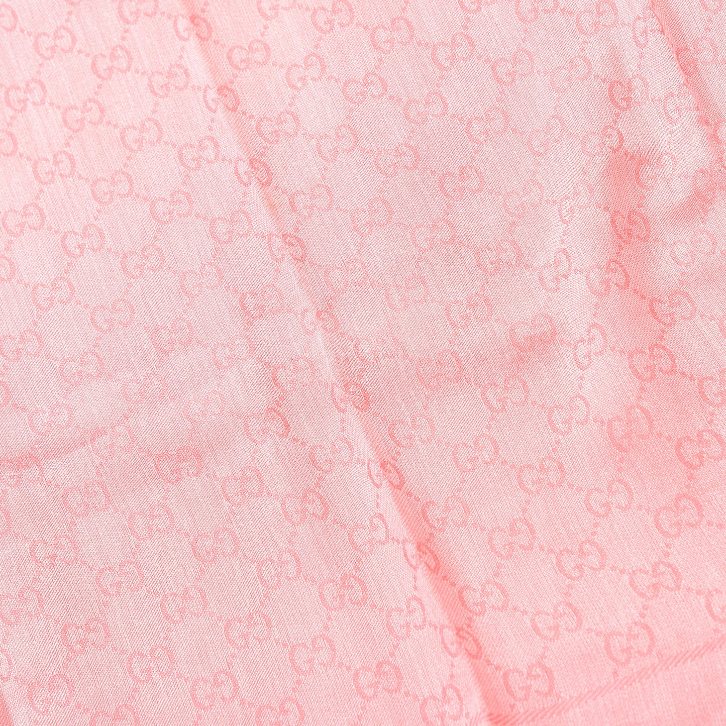 Wool Silk Jacquard GG Fringe Scarf Pink