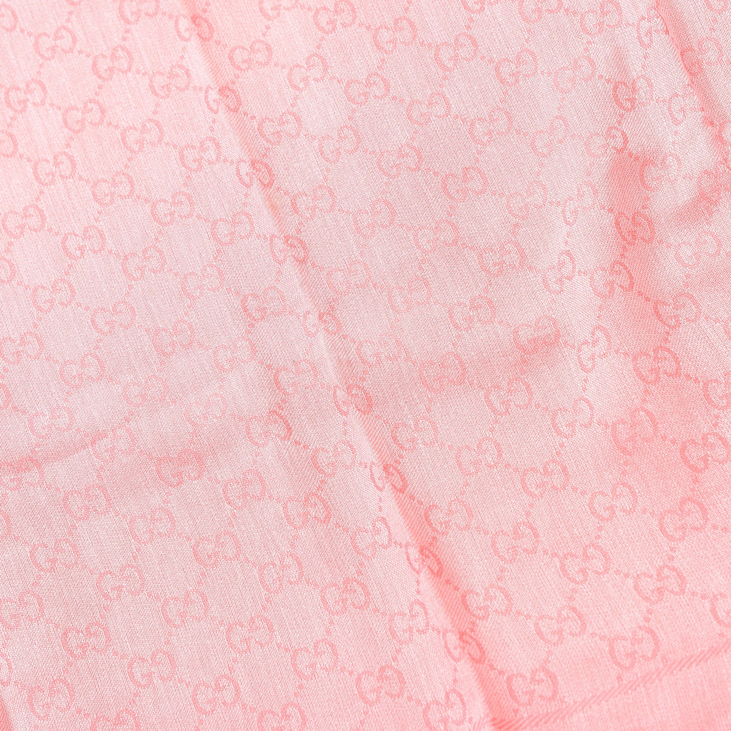Gucci Wool Silk Jacquard GG Fringe Scarf Pink 3 of 4