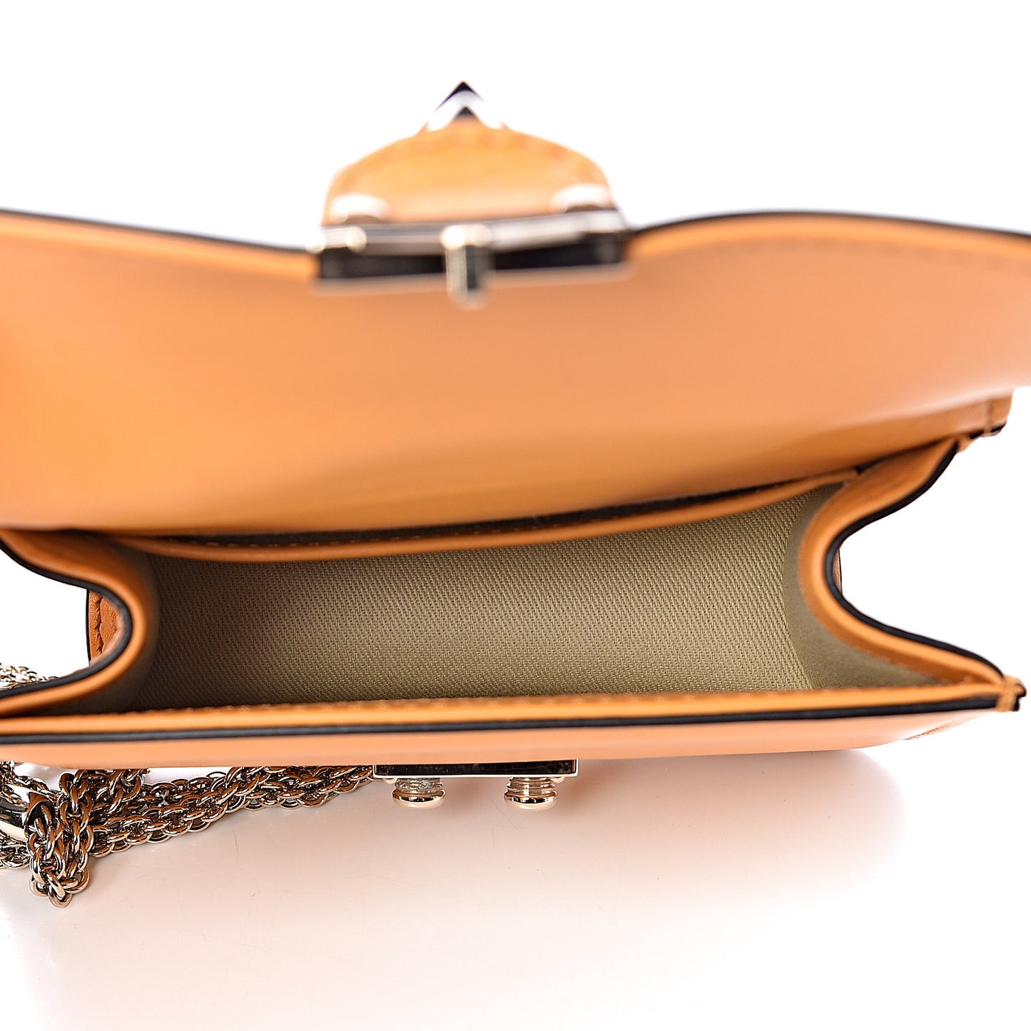 Vitello Mini Glam Lock Rockstud Flap Mandarin Sorbet