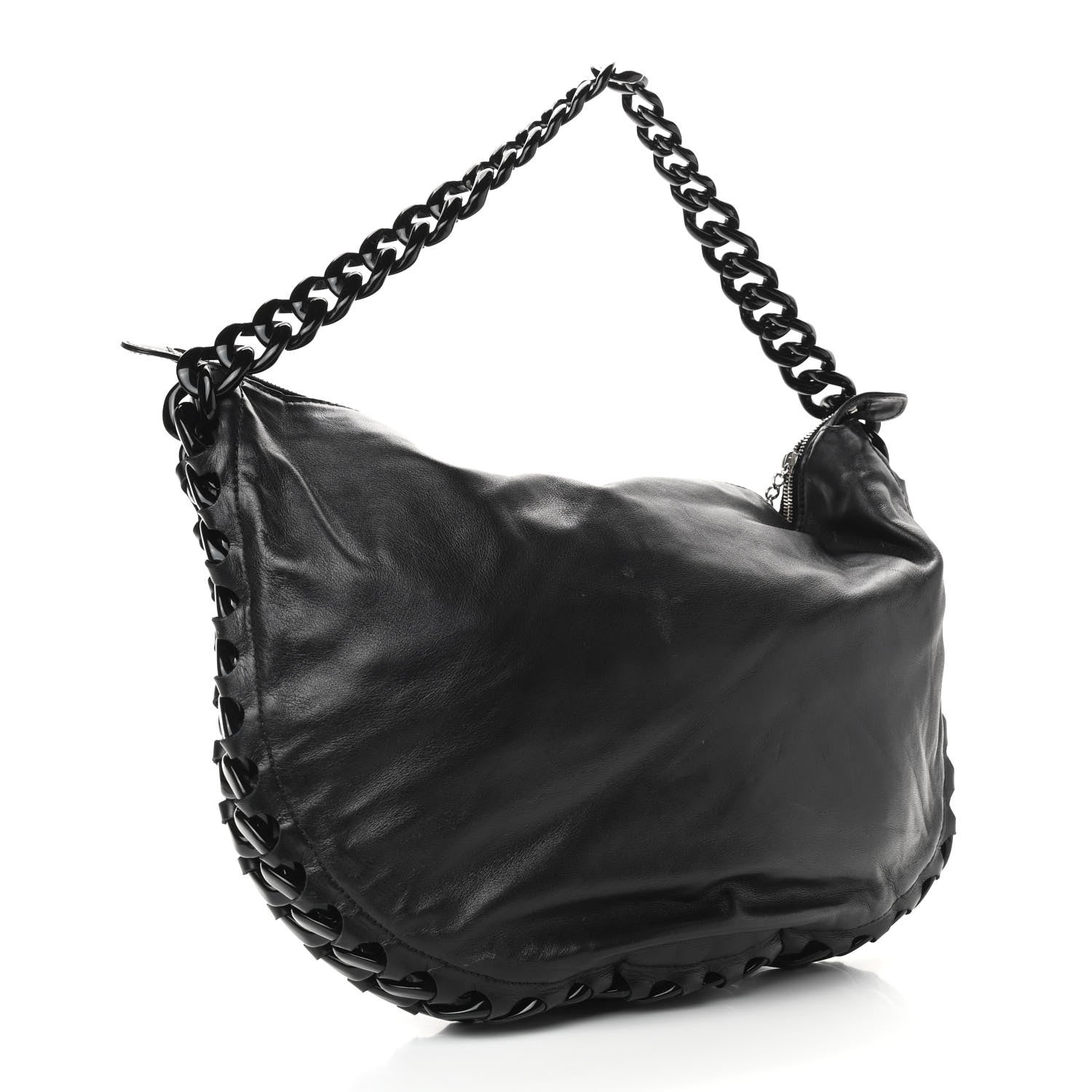 Chanel Calfskin Modern Chain Rhodoid Hobo Black 2 of 9