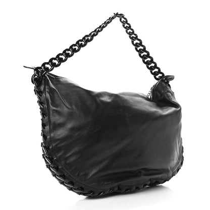 Chanel Calfskin Modern Chain Rhodoid Hobo Black 2 of 9