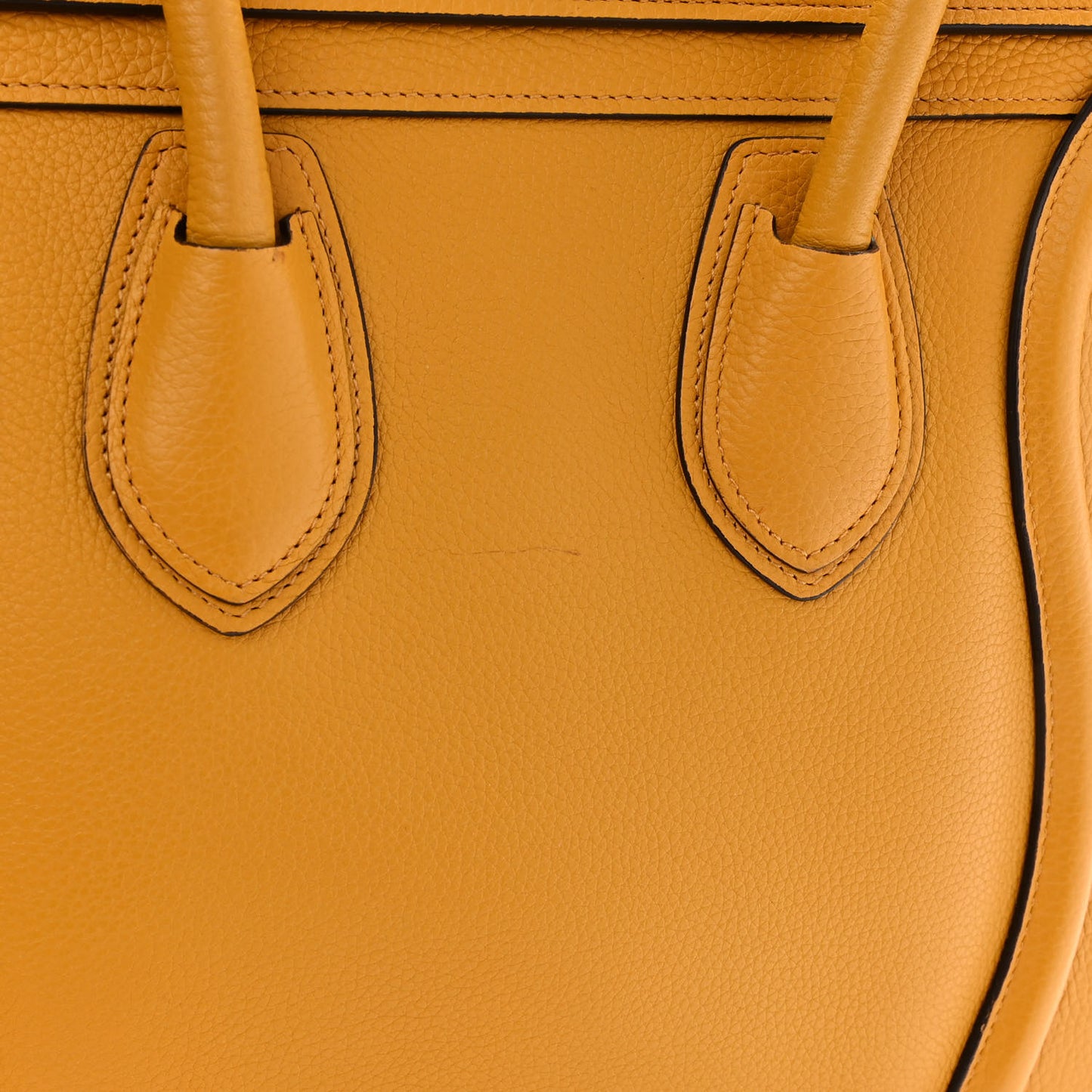 Drummed Calfskin Micro Luggage Ocre