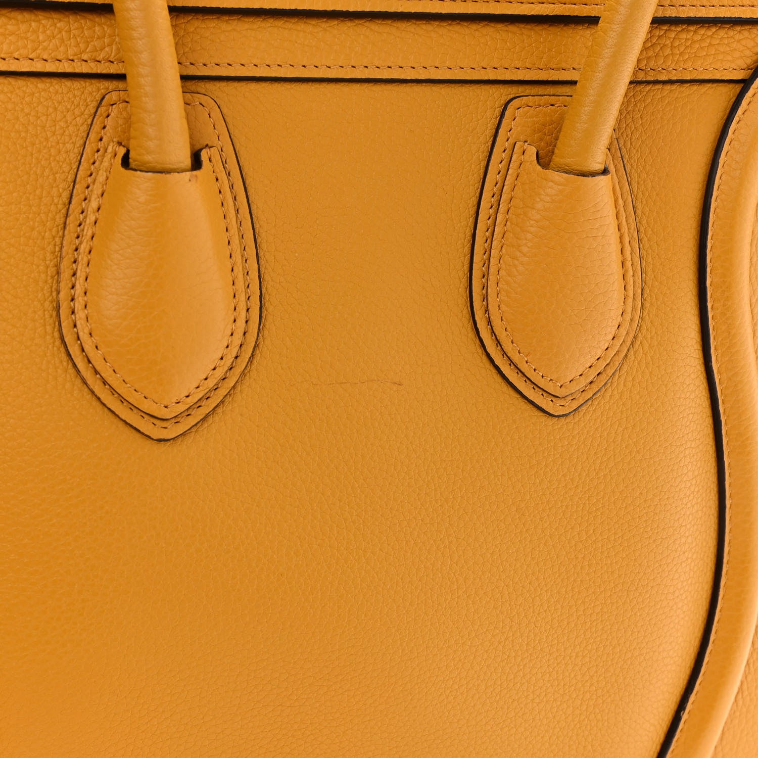 Celine Drummed Calfskin Micro Luggage Ocre 10 of 11