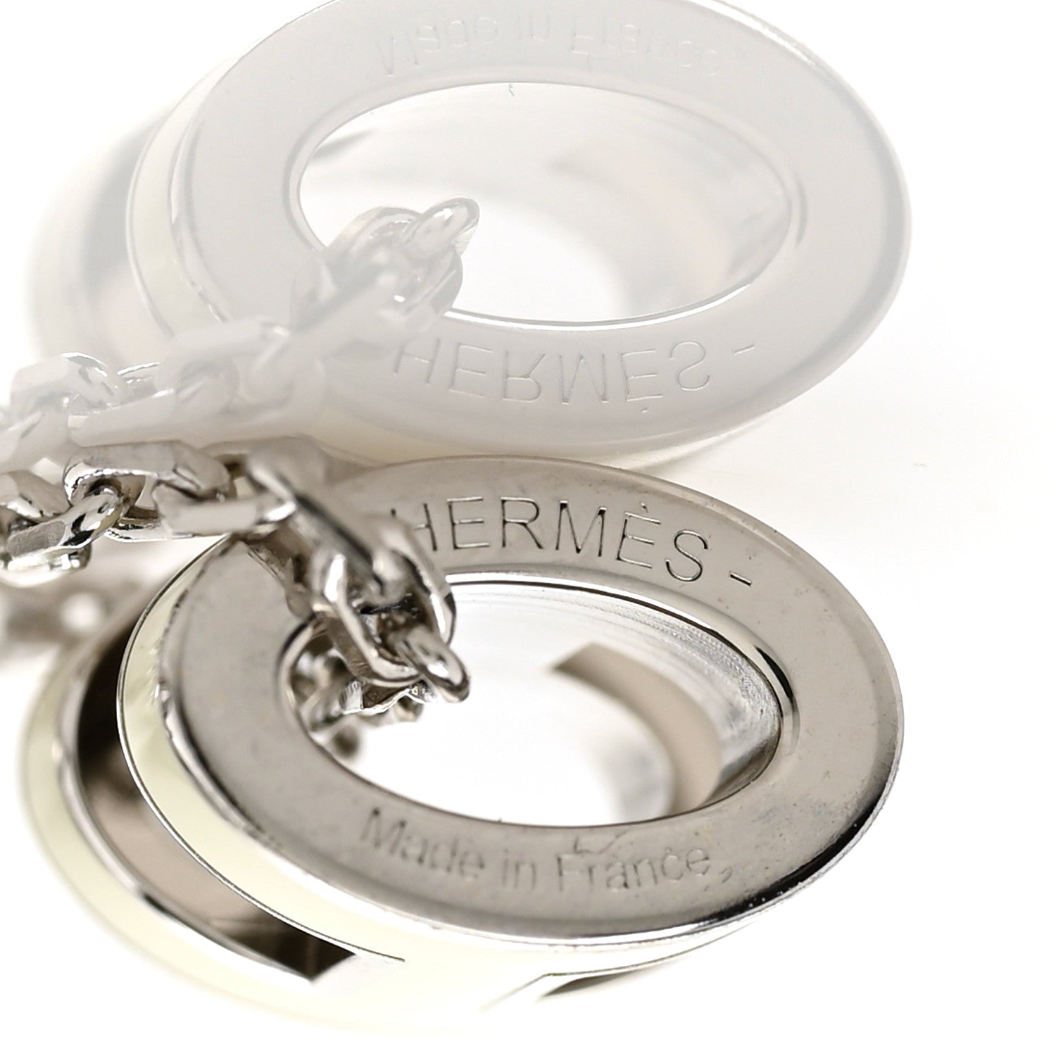 Hermes Lacquered Palladium Mini Pop H Pendant Necklace White 3 of 5