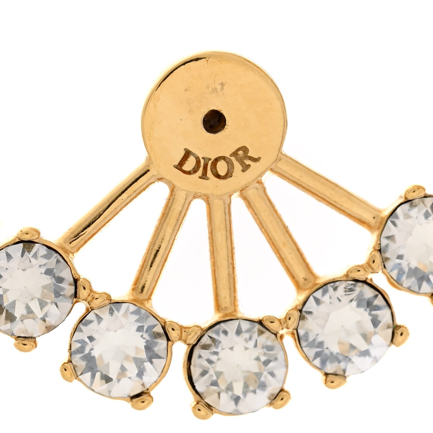 Christian Dior Crystal Pearl Petite CD Earrings Gold 4 of 6