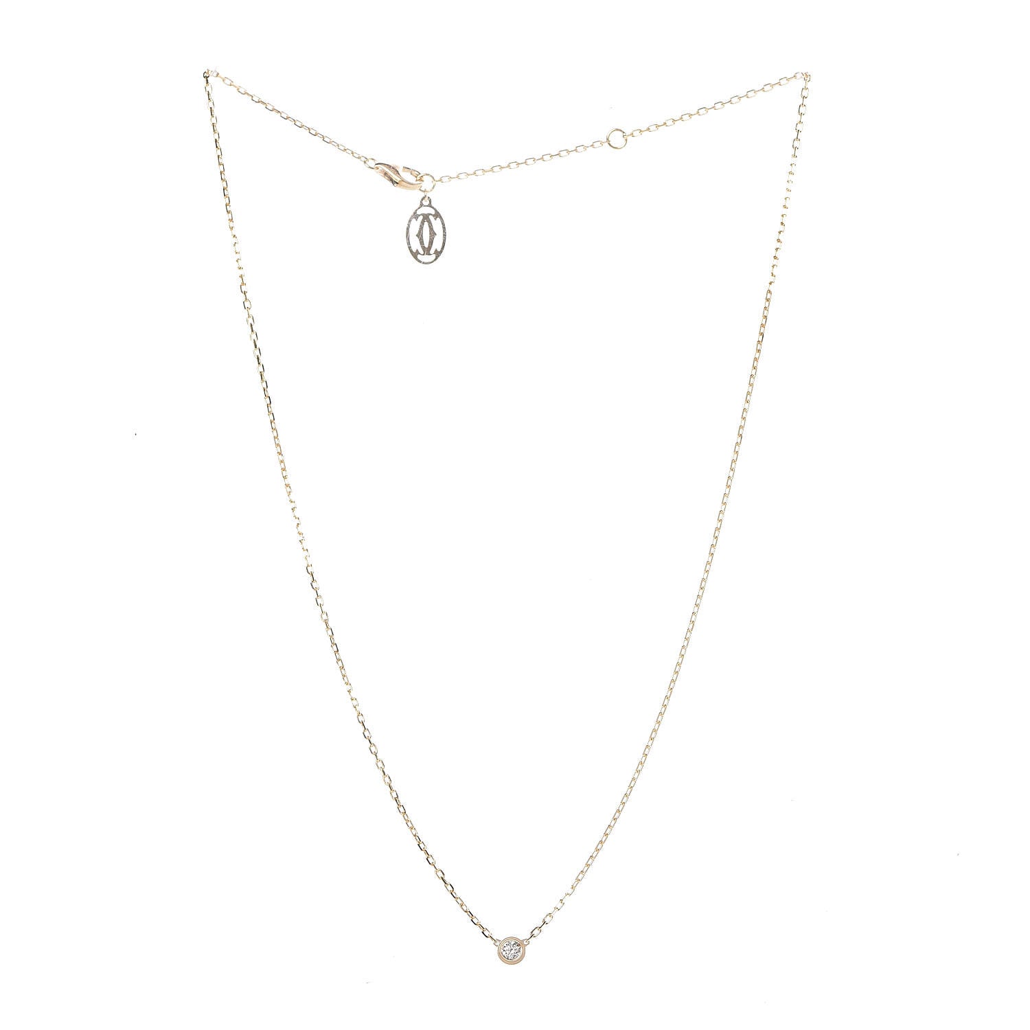 Cartier 18K Yellow Gold Diamond SM D'Amour Pendant Necklace 3 of 6