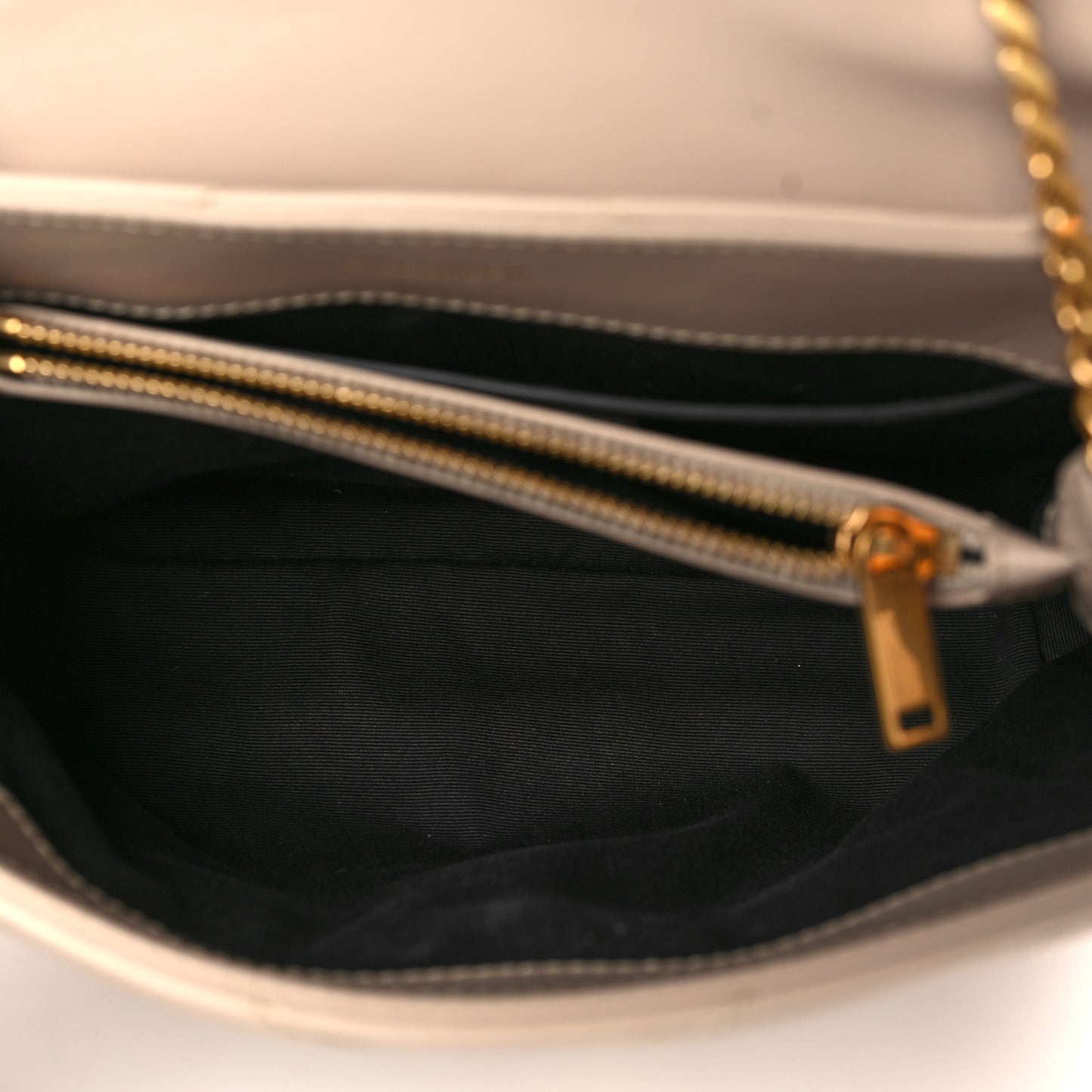 Calfskin Y Quilted Monogram Small Loulou Chain Satchel Dark Beige