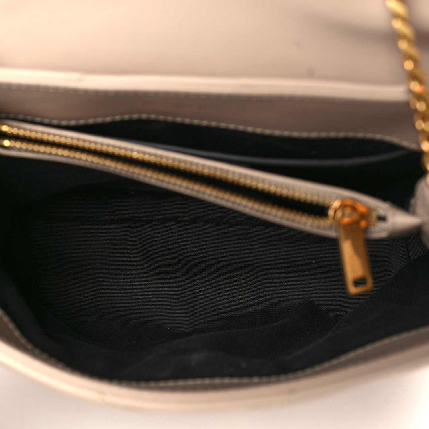 Saint Laurent Calfskin Y Quilted Monogram Small Loulou Chain Satchel Dark Beige 5 of 10