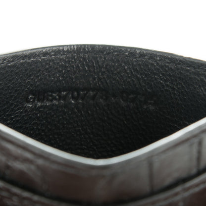 Saint Laurent Calfskin Crocodile Embossed Monogram Credit Card Case Black 7 of 7