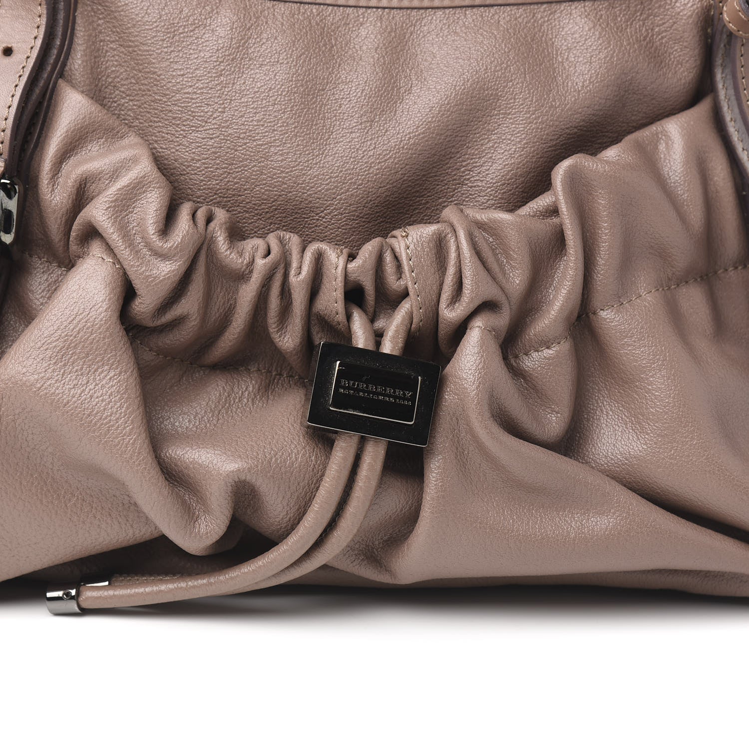 Burberry Calfskin Farrar Drawstring Tote Beige 10 of 10