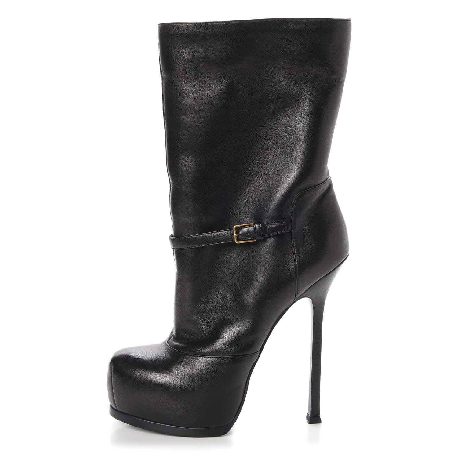 Saint Laurent Nappa Shearling Tribtoo 105 Platform Boots Black 1 of 15